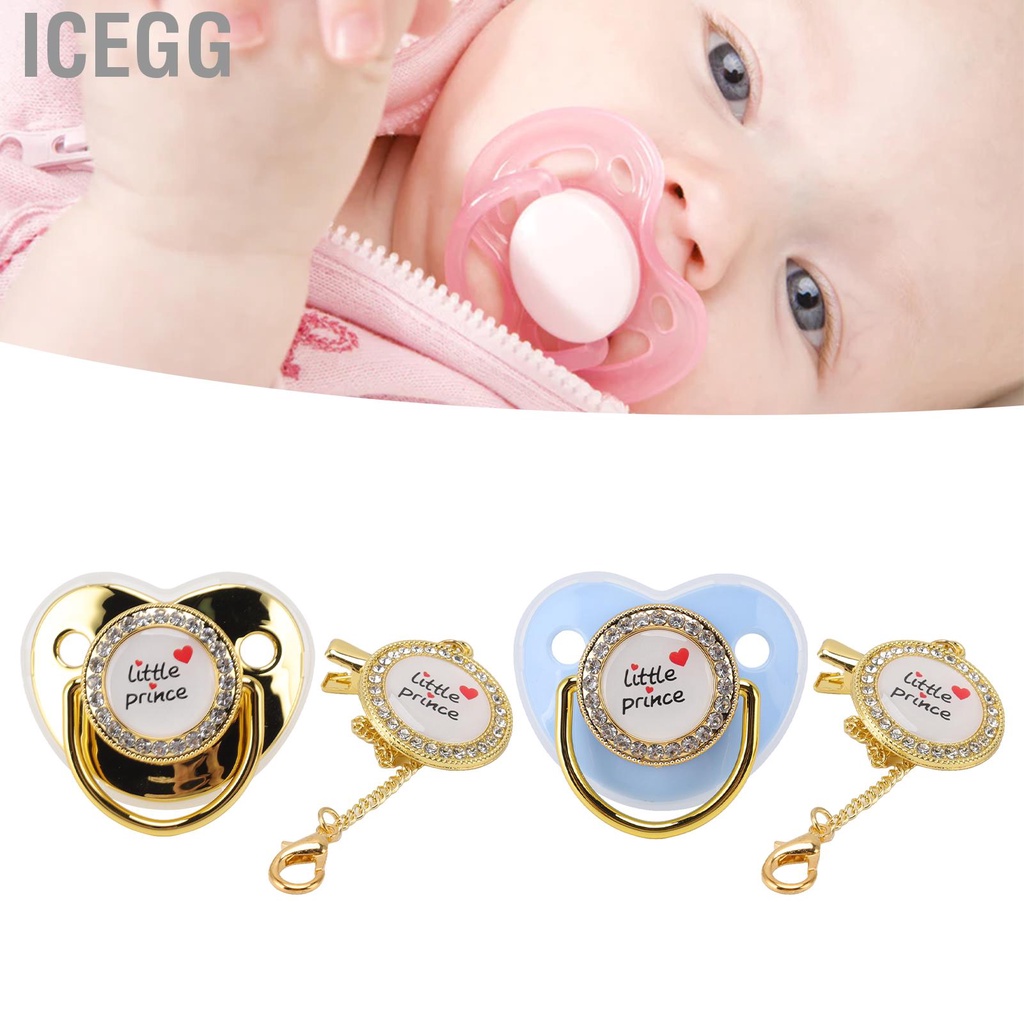Icegg Baby Luxury Pacifier Rhinestones Little Prince Silicone Infant ...