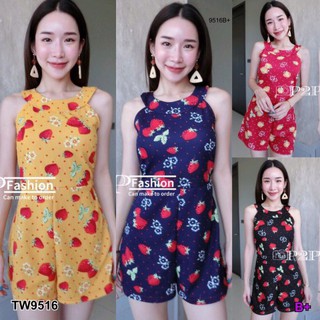 TwinsShopVip💗พร้อมส่ง TW9516 Jumpsuit จั๊มสูทแขนกุดไหล่ล้ำ