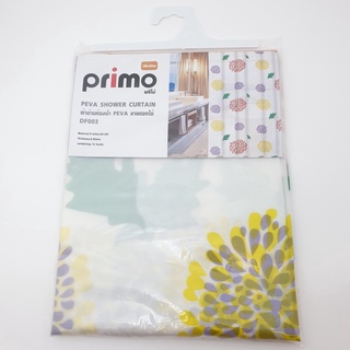 Primo ผ้าม่านห้องน้ำ PEVA ลายดอกไม้ รุ่น DF003 ขนาด 180x180 ซม. สีเหลือง