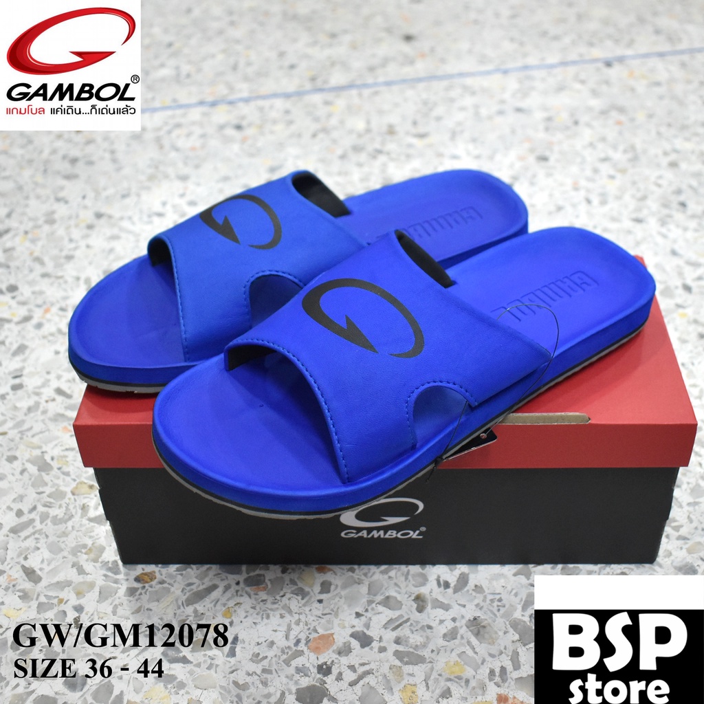 gambol รุ่น GM 12078 สีน้ำเงิน รองเท้าแตะแบบสวมยี่ห้อ gambol สินค้าของแท้ 100%