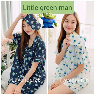 🌈Lavender26💤Little Green Man ลิตเติ้ลกรีนแมนชุดนอนลายน่ารักมาก