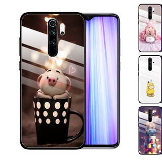 Xiaomi Redmi Note 9T 9 Pro Redmi 9A Redmi Note 9S 8A 7A กรณีโทรศัพท์กระจก ปกโทรศัพท์ Phone Case Pig fart Tempered Glass Cover Anti-Scratch