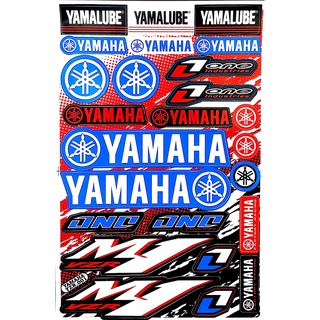 YAMAHA-2 (ฟ้า)สติกเกอร์แต่ง A4 Sheet รถมอเตอร์ไซค์ บิ๊กไบค์ รถยนต์ เนื้อPVC เคลือบเงา กันน้ำ กันแดด คุณภาพดี