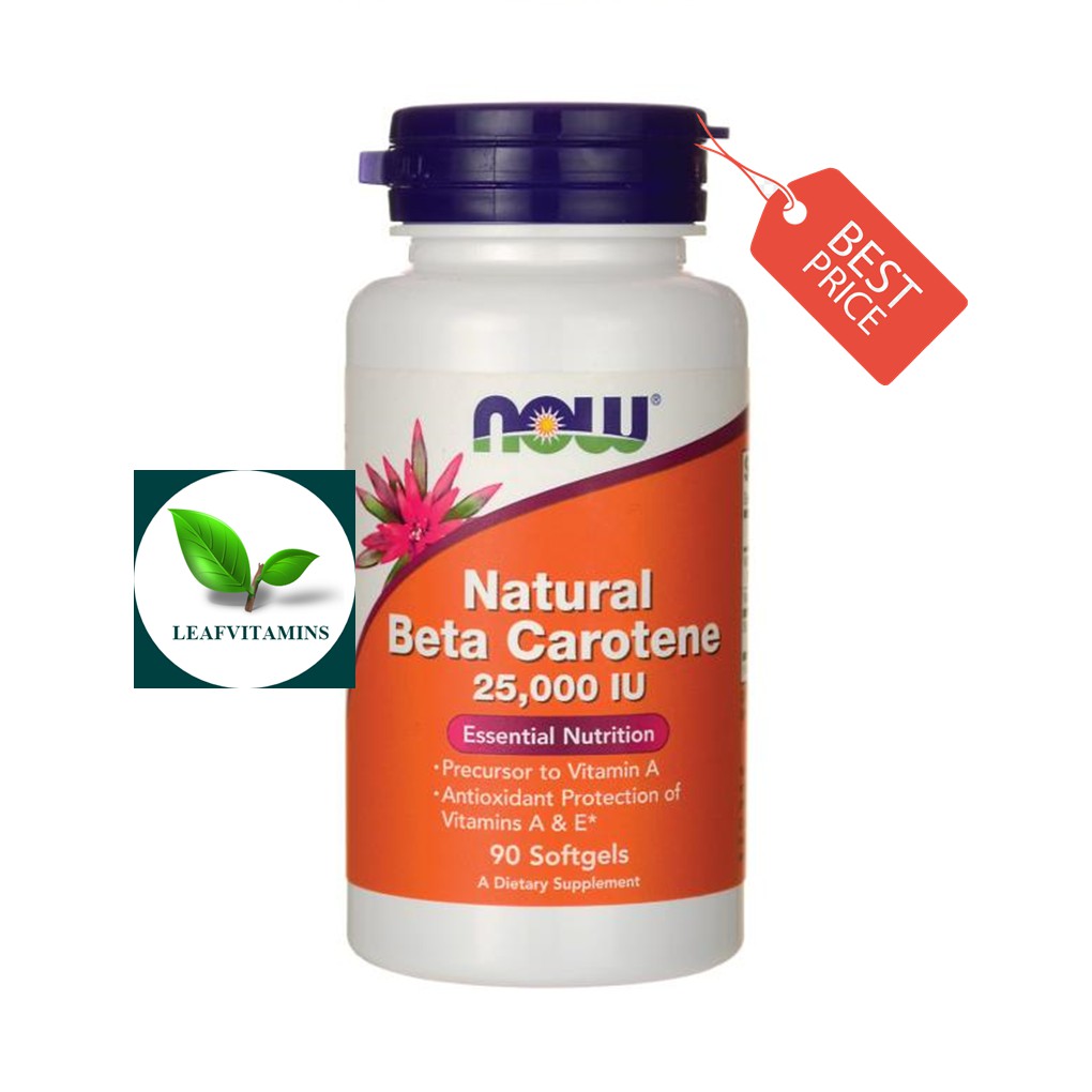 Now Foods, Natural Beta Carotene 7,500 mcg (25,000 IU) / 90 Softgels
