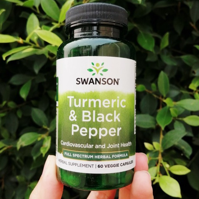 ขมิ้นชัน พริกไทยดำ Turmeric 600 mg & Black Pepper 5 mg 60 Capsules (Swanson®)