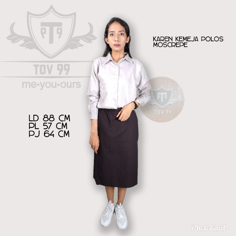 Kemeja Karen Plain Moscrepe Shirt เสื้อทํางาน TOV99