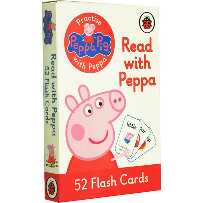 (ใช้โค้ดรับcoinคืน10%ได้) พร้อมส่ง *Original* Peppa Pig Flash Cards ( 52 double-side flash cards) แฟลชการ์ด 52 ใบ รวม 10