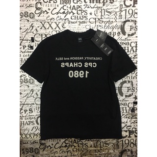 CPS CHAPS OVERSIZE MEN TEE เสื้อยืด ชาย GRAPHIC ลาย CPS CHAPS 1980 สีดำ BLACK SIZE S มือ 1 ออก SHOP แท้แน่นอน