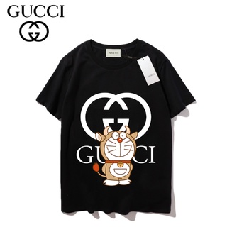 เสื้อยืดโอเวอร์ไซส์Gucci เสื้อยืดแขนสั้น ผ้าฝ้าย พิมพ์ลาย แฟชั่นสําหรับผู้ชาย และผู้หญิงS-3XL