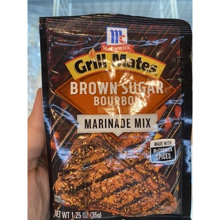 ซอสผง สำหรับหมัก สเต็ก สูตรผสมน้ำตาลทรายแดง และ วิสกี้แบบอเมริกัน 35 G. McCormick Grill Mates Brown Sugar Bourbon Marinade Mix