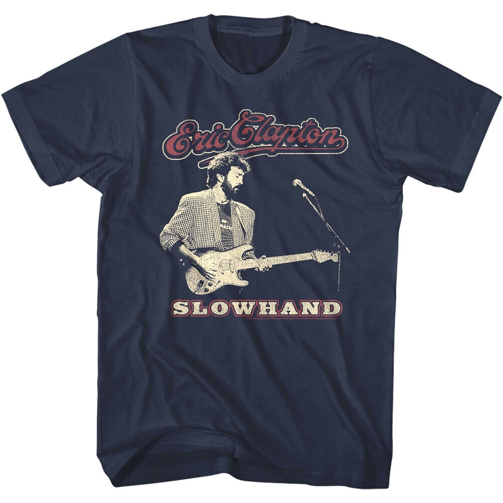 【100% cotton】Funny Men's tshirt Eric Clapton Slowhand Album Mens T Shirt Greatest Guitarist Rock Con