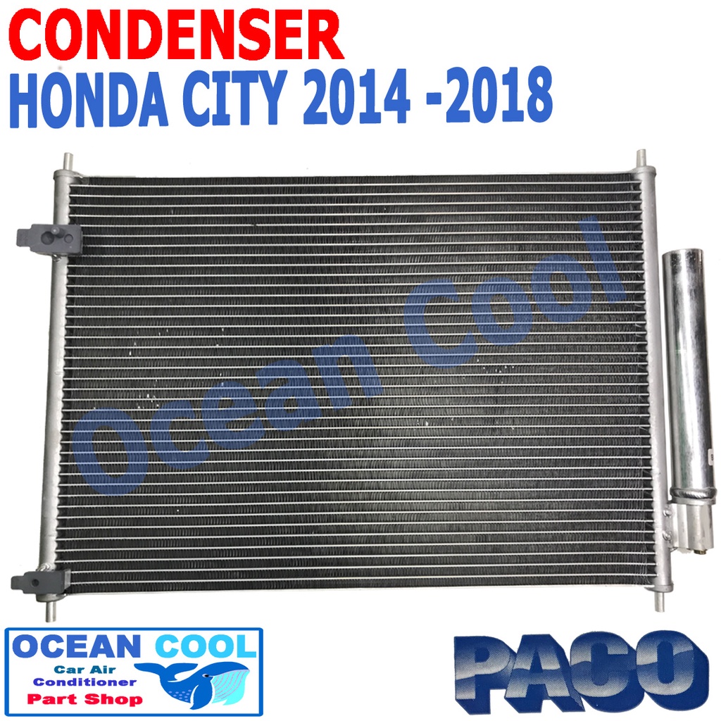 แผงแอร์ ซิตี้  2014 - 2019 CD0050 Condenser HONDA CITY 2015 2016 2017 อะไหล่ แอร์ รถยนต์ คอยล์ร้อน แผงรังผึ้ง ฮอนด้า