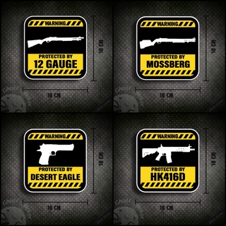 [02] สติกเกอร์รูปปืนShotgun Remington870/Mossberg/HK416D/Desert Eagle สติกเกอร์ติดรถยนต์ กล่องปืน