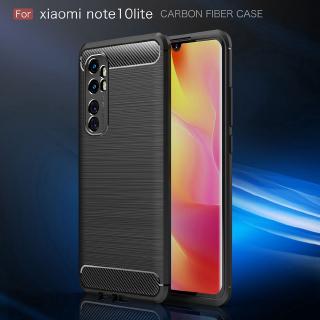 Xiaomi Mi Note 10 Lite Casing Soft TPU Case Fashion Carbon Fiber Pattern Shockproof Silicone Back Cover