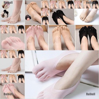 Ruibull❥ Fashion Women Cotton Blend Lace Antiskid Invisible Low Cut Socks Toe Ankle Sock