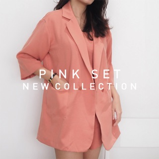 (PRE7days) Blazer pink set