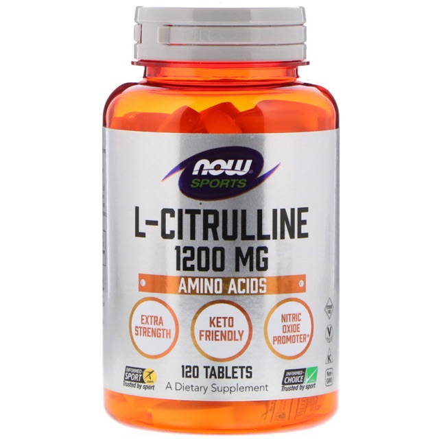 💥สินค้าUsA🇺🇸💥NOW Sports Nutrition, L-Citrulline, Extra Strength 1200 mg, 120 Tablets