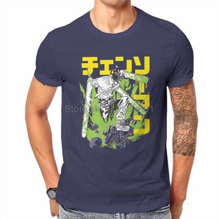 oversize T-shirt เสื้อยืดแขนสั้น ผ้าฝ้าย พิมพ์ลาย Chainsaw Man Warrior Denji สไตล์ฮาราจูกุ สําหรับผู้ชาย S-5XL