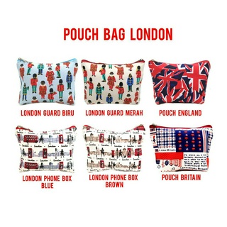 London Motif กระเป๋าผ้าแคนวาส อเนกประสงค์ สําหรับใส่เครื่องสําอาง