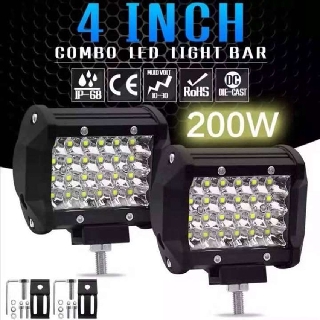 เเพค 2 ชิ้น   LED SPOT BEAM US 200Wไฟสปอร์ตไลท์รถยนต์ ไฟหน้ารถ ไฟท้าย ไฟช่วยตัดหมอก สว่างมาก 12V-24V เเสงขาว