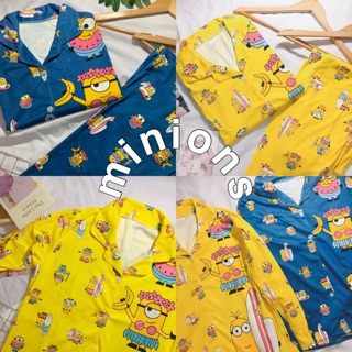 💛Minions Colloection Pajamas💛 สุดน่ารัก ที่ทุกคนต้องตามหา ราคาน่ารัก คุณภาพดีดี๊ พร้อมส่ง2สีคะ