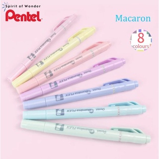 Pentel Illumina FLEX ปากกาไฮไลท์ 2 หัว สีพาสเทล 8 สี SLW11P-8E Z (ด้าม)