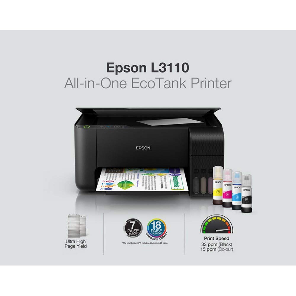 EPSON L3110  All-in-One Ink Tank Printer / พร้อมมีหมึกแท้มาในกล่องพร้อมใช้งาน