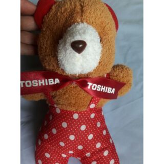 ตุ๊กตาหมีของเเท้100%TOSHIBAติดกระจกได้ สินค้ามาใหม่เอี่ยม ต้วใหญ่ขนาด10นิ้ว