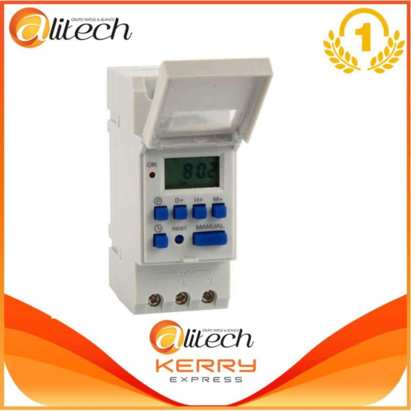 Eco สวิทช์ไฟตั้งเวลา AC 220-240V Digital LCD Power Programmable DIN Timer Time Switch Relay 16A
