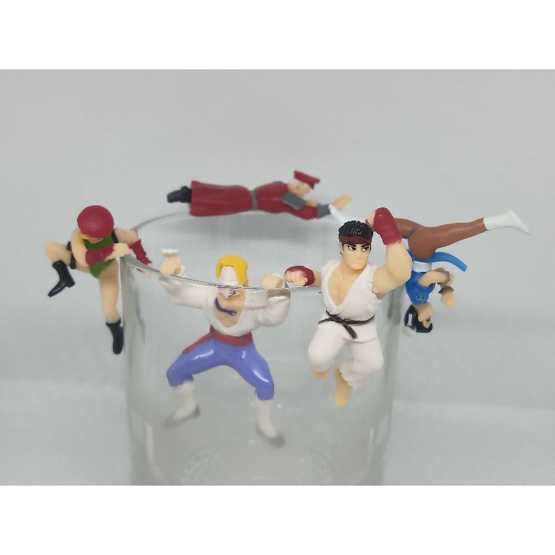 Capcom Japan Dydo Limited Street Fighter Cup Edge Set of 5 เกาะแก้ว ครบเซ็ต 5 ตัว Ryu Chun Li Cammy 