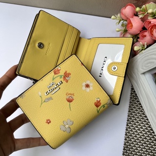 🎀 (สด-ผ่อน) กระเป๋าสตางค์  ลายดอกไม้ C8703 SNAP WALLET WITH MYSTICAL FLORAL PRINT