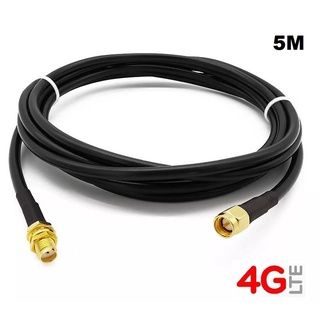 RG58 Cable Low Loss 5 เมตร สายอากาศ 4G Router 5M 4G Antenna Extension Cable RP-SMA