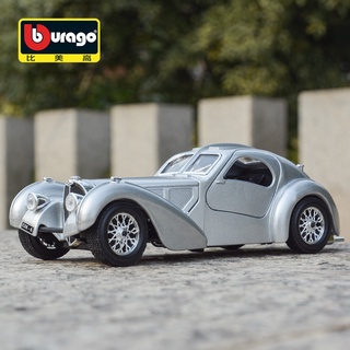 Bburago 1:24 1936 Bugatti Atlantic Static Die Cast Vehicles โมเดลรถยนต์ของเล่นสําหรับเด็ก