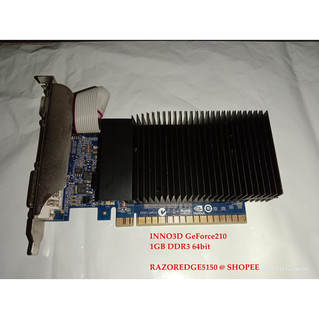 (มือสอง)​ การ์ดจอ INNO3D GeForce210 1GB DDR3