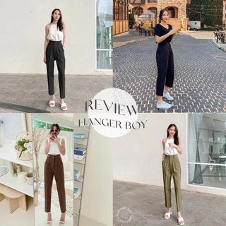 Hanger_SP008 กางเกงทรงบอย เอวสูง ผ้าหนา พรางหุ่น พรางสะโพก เก็บพุง ยาว 37 นิ้ว ใส่แล้วหุ่นดีสุดปัง