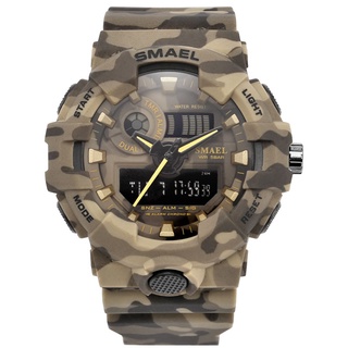 New Camouflage Military Watch SMAEL Brand Sport Watches LED Quartz Clock Men Sport Wristwatch 8001 Mens Army Watch Water