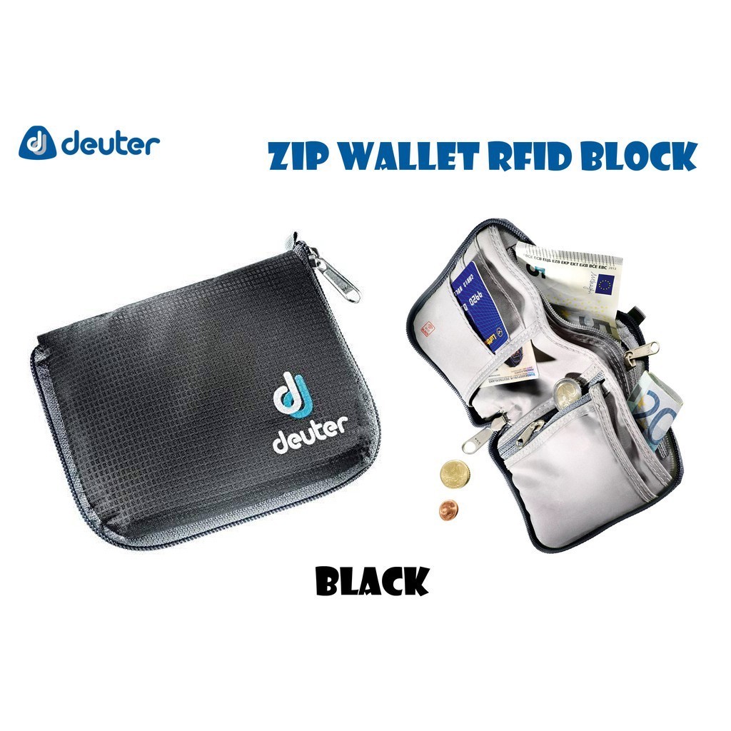 กระเป๋าเงิน Deuter รุ่น Zip Wallet RFID BLOCK ปี 2020 สีดำ Black