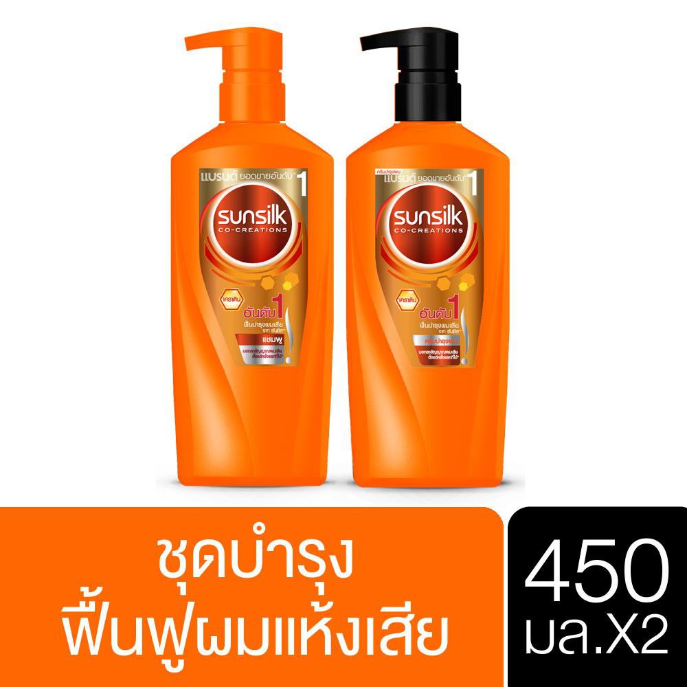 SUNSILK Shampoo 450 ml + Hair Conditioner 450 ml Damage Restore 450 ml UNILEVER