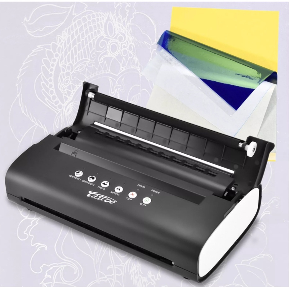 เครื่องลอกลายสัก MT200 TATTOO STENCIL PRINTES MT200 เครื่องปริ้นเตอร์ลอกลายสัก ใช้สำหรับลอกลายทั่วไป ทำงานโดยความร้อน