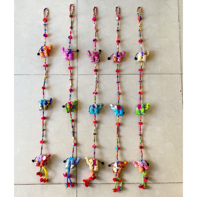 โมบาย โมบายห้อยหน้าต่าง โมบายลม Thai souvenirs โมบายแขวน  ตุ๊กตาช้างน่ารัก โมบายน่ารัก โมบายแขวนประตู สายยาว 1 เมตร