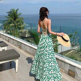 Womens V Neck Sleeveless Summer Floral Maxi Dresses Beach Party Dress