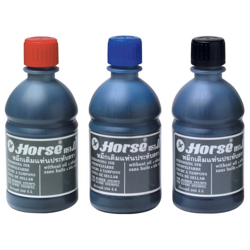 หมึกเติมแท่น “Horse” 200 cc. (สีดำ, แดง, น้ำเงิน)