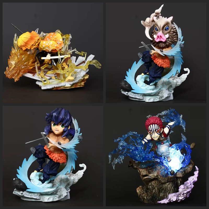 Anime Demon Slayer Kimetsu ไม่มี Yaiba Akaza Hashibira Inosuke Agatsuma Zenitsu รูปปั้นตุ๊กตาของเล่น