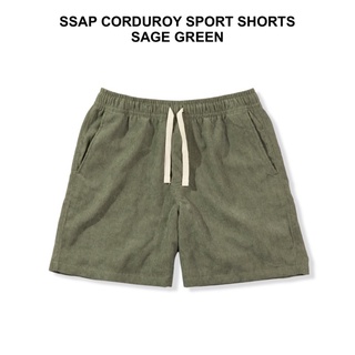 SSAP CORDUROY SPORT SHORTS SAGE GREEN size s