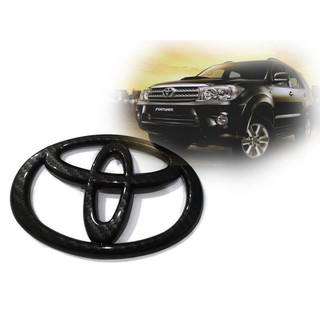 โลโก้ หน้ากระจัง Toyota ลายเคฟล่า ขนาด 16 x 11 cm ใส่กับรถ Vigo หรือ Fortuner **ครบเครื่องเรืองประดับ**