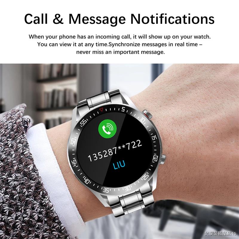 ▪LIGE 2021 New Men Smart watch heart rate Blood pressure waterproof Sports watch Fitness tracker For Ios android smar tw