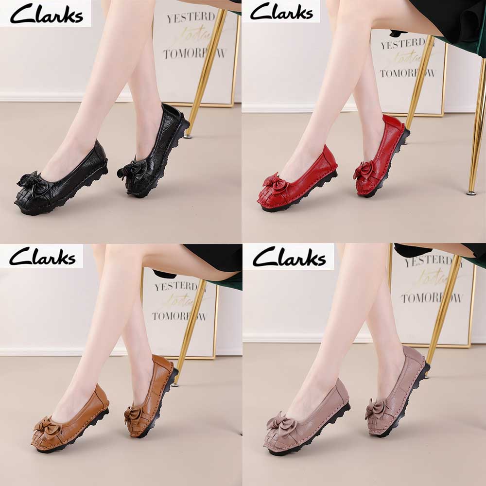 Clarks ผู้หญิง pita ใหม่ รองเท้าสําหรับผู้หญิง Clarks melati fla หนังแท้ ผู้หญิง