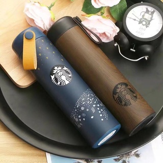 Starbucks แก้วน้ําสเตนเลส มีฉนวนกันความร้อน ลายนางเงือก ดาว ดอกซากุระ แบบพกพา สําหรับนักเรียนหญิง ชาย ของขวัญ