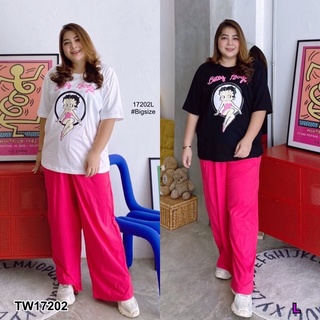 TW17202 Set#Bigsize 2ชิ้น เสื้อยืดแขนสั้น