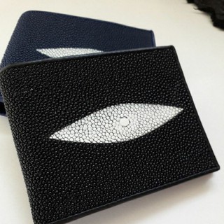 stingray wallet black blue color  กระเป๋าสตางค์หนังปลากระเบน